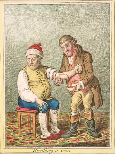 Breathing a Vein, julkaisija Hannah Humphrey, 1804 tekijältä James Gillray