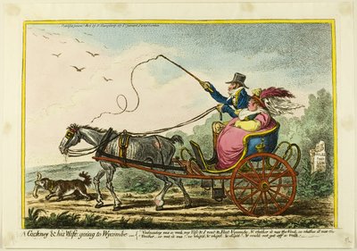 Cockney ja hänen vaimonsa menossa Wycombeen tekijältä James Gillray
