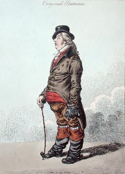 Corporeal Stamina, julkaissut Hannah Humphrey vuonna 1801 (käsinvärinen etsaus) tekijältä James Gillray