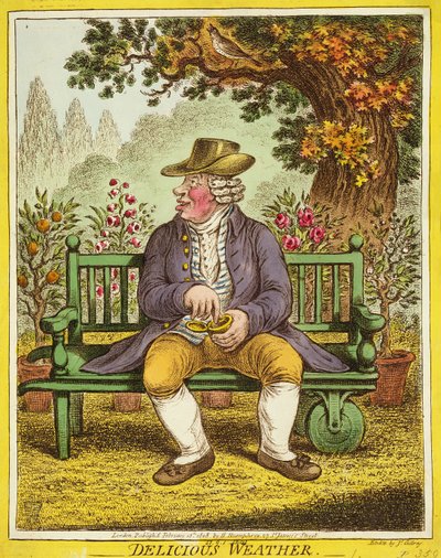 Herkullinen sää, julkaissut Hannah Humphrey, 1808. tekijältä James Gillray