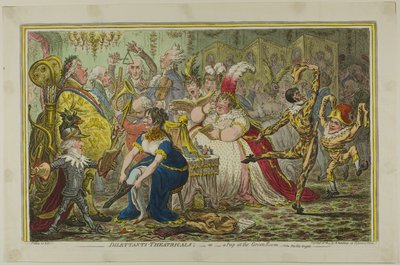 Amatöörit ja teatterilaiset tekijältä James Gillray