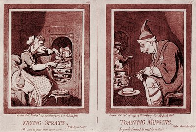 "Maanviljelijä George ja hänen vaimonsa": George III -pilakuva tekijältä James Gillray