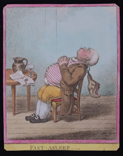 Fast Sleep, julkaissut Hannah Humphrey vuonna 1806 (käsinvärinen etsaus) (katso myös 189789) tekijältä James Gillray