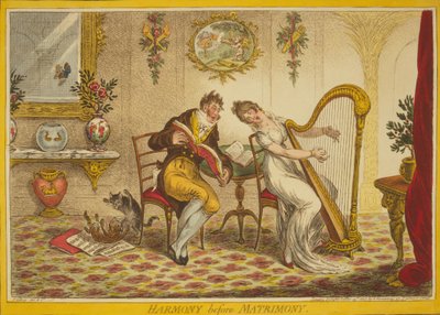 Harmonia ennen avioliittoa, 1805 tekijältä James Gillray