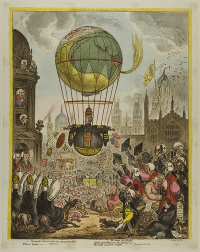 Hän ohjaa lentoaan tekijältä James Gillray
