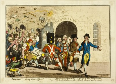 Rehellisyys Eläkkeelle siirtyminen virasta tekijältä James Gillray