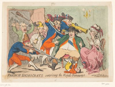 Ludvig XVI ja Marie Antoinette jäivät kiinni lennosta, 1791 Ranskalaiset demokraatit yllättivät Royal Runaways tekijältä James Gillray