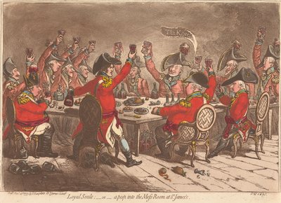 Uskolliset sielut; – tai – Kurkistus St. James’sin ruokasaliin tekijältä James Gillray