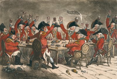Loyal Souls eli Kurkistus St. Jamesin messuhuoneeseen, julkaissut Hannah Humphrey vuonna 1797 (käsinvärinen etsaus) tekijältä James Gillray