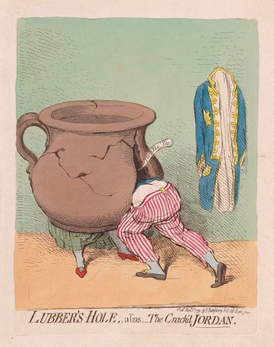 Lubbers Hole, alisa The Crackd Jordan, pub. 1791 (käsinvärinen kaiverrus) tekijältä James Gillray