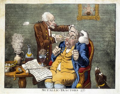 Mies saa painikkeet pois kasvoilta tekijältä James Gillray