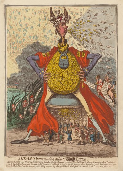 Midas, muuttaa kaiken paperiksi tekijältä James Gillray