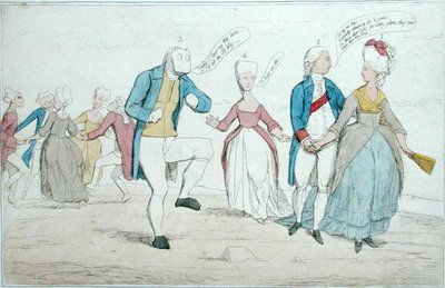Salisbury Plainilta hiljattain löydetyt monumentit, julkaisija Hannah Humphrey vuonna 1782 (käsinvärinen etsaus) tekijältä James Gillray