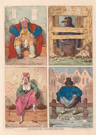 Kansalliset mukavuudet, pubi. 1796 (käsinvärinen kaiverrus) tekijältä James Gillray