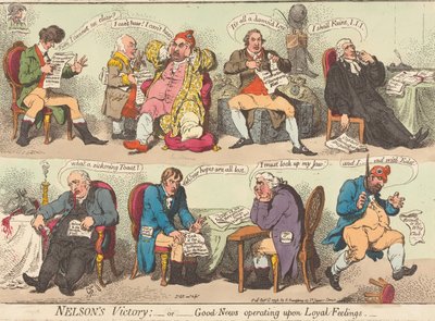Nelsonin voitto: - eli - hyvien uutisten vaikutus uskollisiin tunteisiin tekijältä James Gillray