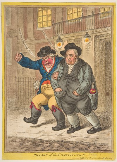 Perustuslain pilarit, 1. helmikuuta 1809. tekijältä James Gillray