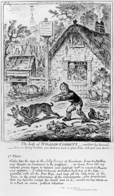 Levy 1, itse kirjoittamasta The Life of William Cobbettista, pub. kirjoittanut H. Humphrey, 1809 tekijältä James Gillray