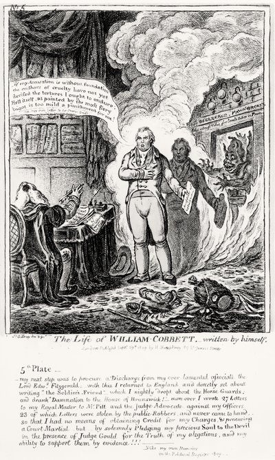 Huonekalut ja erilaiset esineet 1100- ja 1300-luvuilta tekijältä James Gillray