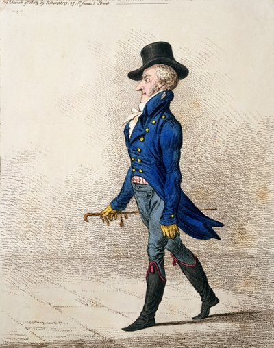 Miehen muotokuva, Hannah Humphreyn vuonna 1803 julkaisema (käsinvärinen etsaus) tekijältä James Gillray