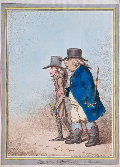 Pylades ja Orestes, pub. Kirjailija: Hannah Humphrey, 1797 tekijältä James Gillray