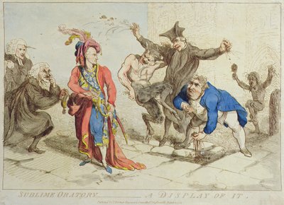 Sublime Oration: A Display of It, julkaissut T. Harmar vuonna 1788 (käsinvärinen etsaus) tekijältä James Gillray
