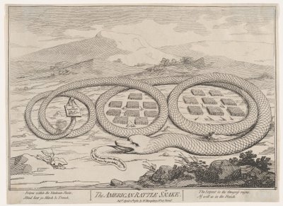American Rattle Snake, 12. huhtikuuta 1782, 12. huhtikuuta 1782. tekijältä James Gillray.