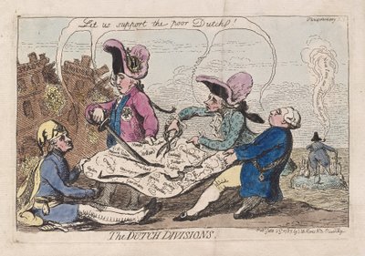 The Dutch Divisions, pub. 1787 (käsinvärinen kaiverrus) tekijältä James Gillray
