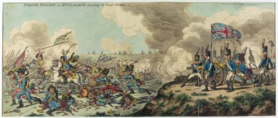 Ranskan hyökkäys eli Napoleon Bonaparten maihinnousu (1769-1821) Britanniaan (etsaus) tekijältä James Gillray