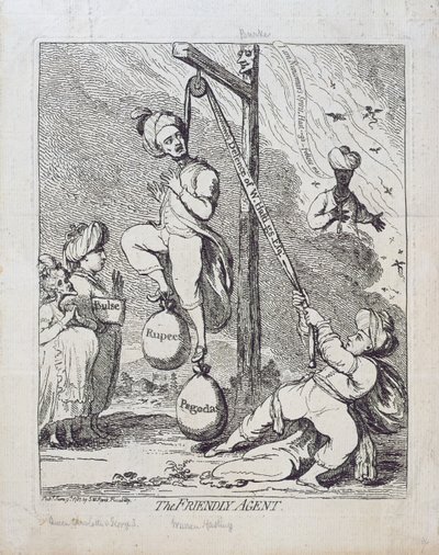 S.W. Foresin vuonna 1787 julkaisema The Friendly Agent. tekijältä James Gillray