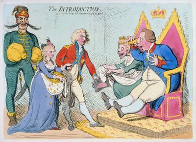 The Introduction, julkaisija Hannah Humphrey, 1791 (käsinvärinen etsaus) tekijältä James Gillray