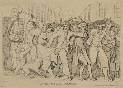 The Liberty of the Subject, julkaistu 15. lokakuuta 1779 tekijältä James Gillray