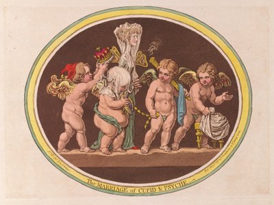 The Marriage of Cupid & Psyche, pub. 1797 (käsinvärinen kaiverrus) tekijältä James Gillray
