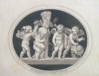 The Marriage of Cupid and Psyche, julkaisija Hannah Humphrey vuonna 1797 tekijältä James Gillray