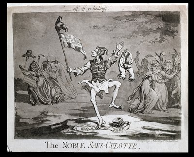 The Noble Sans-Culotte, julkaisi Hannah Humphrey vuonna 1794 tekijältä James Gillray