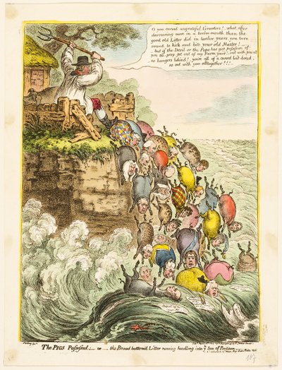 Siat riivatut tekijältä James Gillray