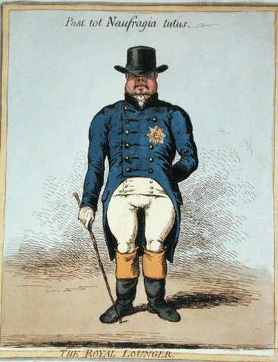 Royal Lounger (käsinvärinen etsaus) tekijältä James Gillray