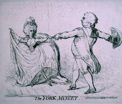 Yorkin menuetti, Hannah Humphreyn vuonna 1791 julkaisema (etsaus) tekijältä James Gillray
