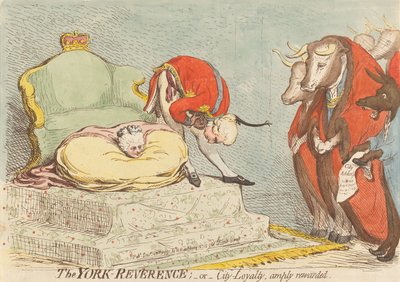 Yorkin kunnianosoitus; - eli - kaupungin uskollisuus runsain mitoin palkittuna tekijältä James Gillray