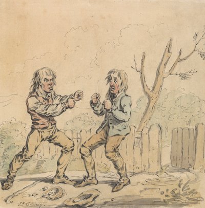 Kaksi miestä Fisticuffsissa tekijältä James Gillray