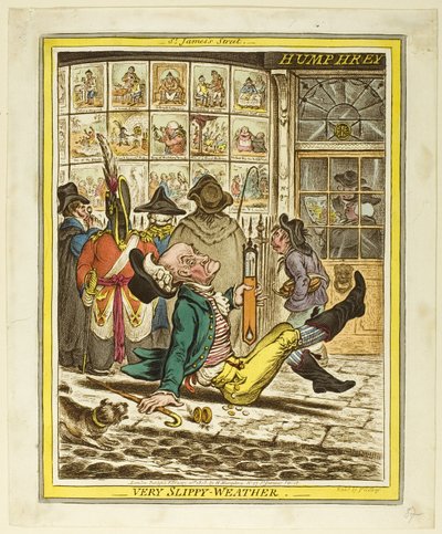 Erittäin liukas sää tekijältä James Gillray