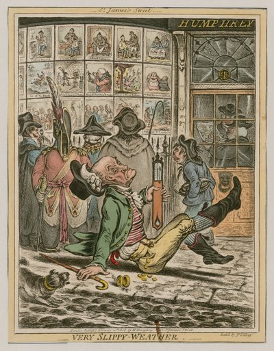 Erittäin liukas sää tekijältä James Gillray