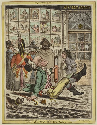 Erittäin liukas sää tekijältä James Gillray