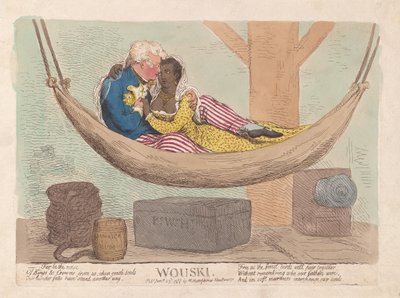 Wouski, pubi. 1788 (käsinvärinen kaiverrus) tekijältä James Gillray