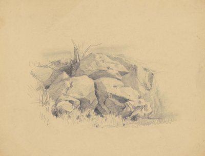 Rocks, 1839 (grafiitti kudospaperille) tekijältä James Goodwin Clonney