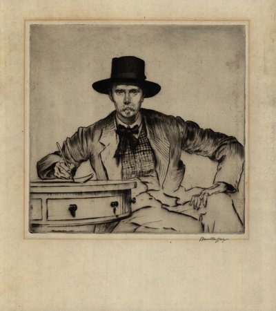 Kaivertaja J. Hamilton Hayn muotokuva, 1915 (kuivakärkietsaus) tekijältä James Hamilton Hay