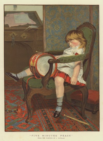 Viiden minuutin rauha (chromolitho) tekijältä James Hayllar