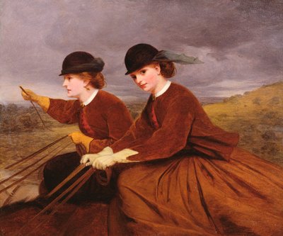 On the Downs - Two Ladies Riding Side-Satdle tekijältä James Hayllar