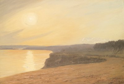 Auringonlasku, lähellä Bournemouthia, 1899 (öljy kortille) tekijältä James Hayllar