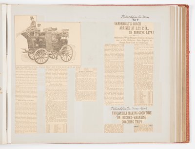 Muistoleikekirja, joka dokumentoi vuoden 1901 ennätysvalmentajakilpailun New Yorkista Philadelphiaan ja takaisin tekijältä James Hazen Hyde