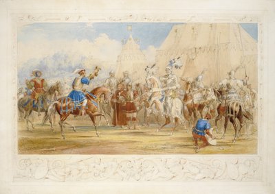 Haaste, 1841 (kynä, wc ja vartaloväri paperilla) tekijältä James Henry Nixon